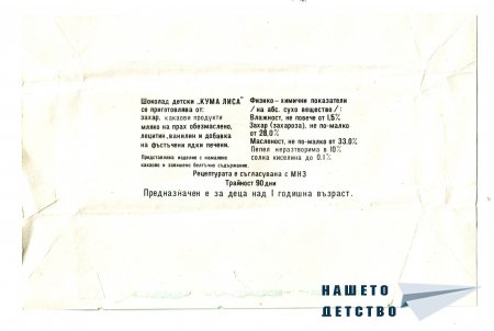 Детски шоколади „Феро”, „Цирк”, „Мики Маус”, „Корабче”, „Миша”, „Веселото пингвинче”, „Кума Лиса”